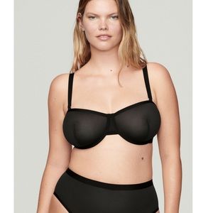 Black mesh Balconette bra by CUUP 36C